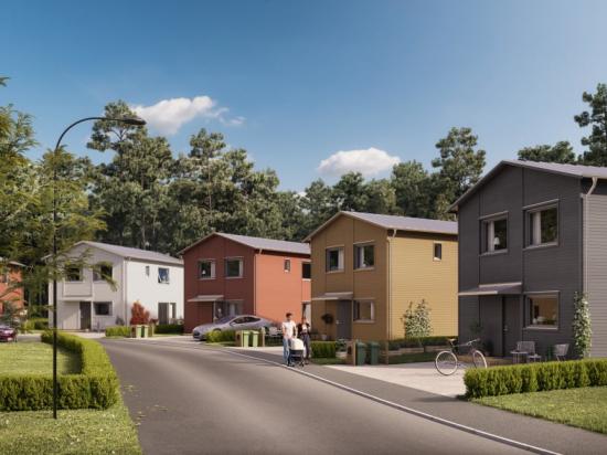 Villorna får en boarea på 135 och 109 kvm, och parhusen får en boarea på 100 kvm.