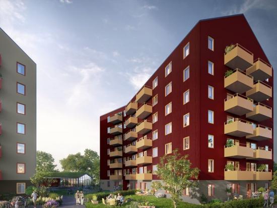 Visionsbild över fastighetsprojektet.