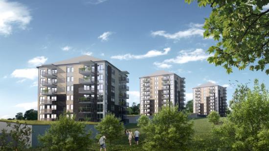 HSB brf Stationen blir granne med HSB brf Stinsen på Tröinge ängar i Falkenberg (bilden är en illustration).