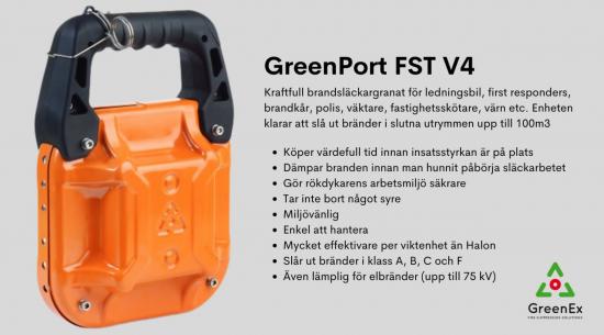 Annons för GreenPort FST V4 - Vattentät och okänslig för fukt.