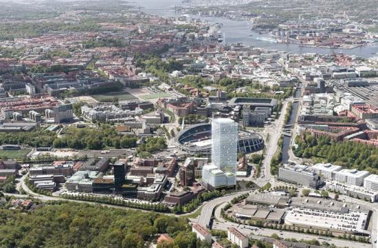 Flygbild över Skanskas Citygate.