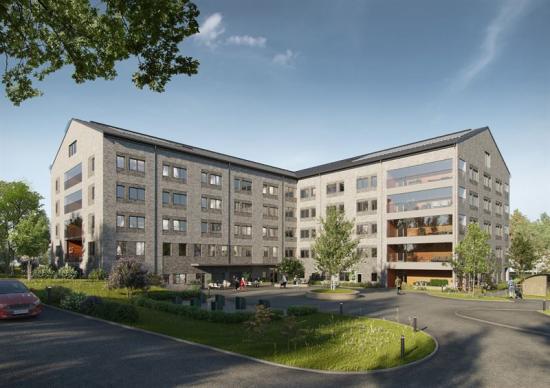 K-Prefab levererar betongstommen till äldreboende och LSS-boende i Skara (bilden är en illustration).