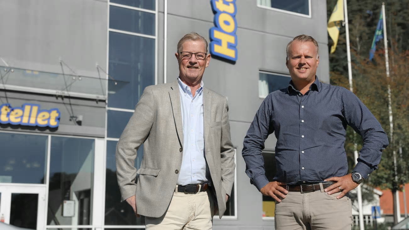 Boris Lennerhov, vd för Gekås Ullared, och Andreas Granberg, vd för MTA Bygg & Anläggning.