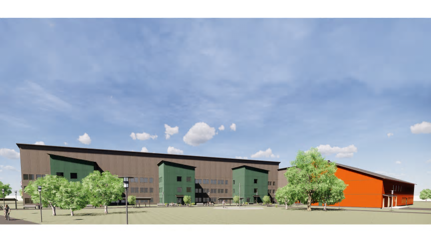 Föreslagen utformning av evakueringsskolan i västerort.