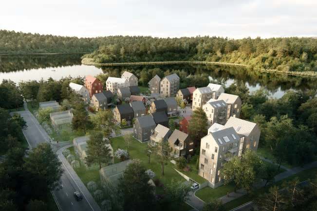 Furutå Gavlar av Liljewall arkitekter och Derome - Illustration: Liljewall arkitekter