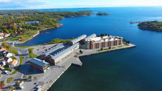 Visionsbild över &Ouml;stra Piren i Karlshamn (bilden är en illustration).