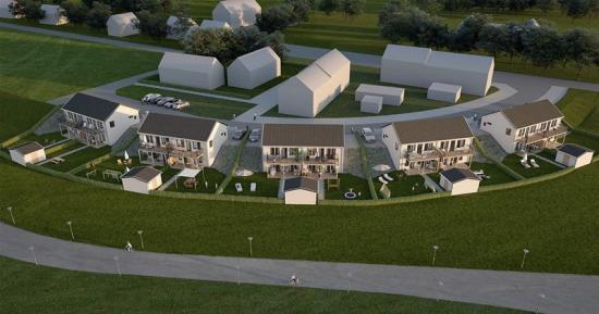 &Ouml;versiktsbild över en av delarna av det nya bostadsområdet (bilden är en illustration).