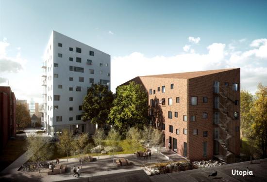 Studentbostäder, Drottning Kristinas väg, KTH. Arkitekt: Utopia arkitekter / Byggherre: ByggVesta