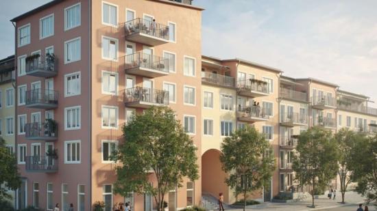 Visionsbild över projektet Brf Parkliv, Täby Park (bilden är en illustration).