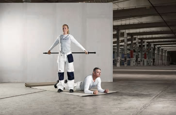 Aktivitetsappen ”Nordsjö Pro Activity” innehåller stärkande och förebyggande övningar för yrkesmålaren.