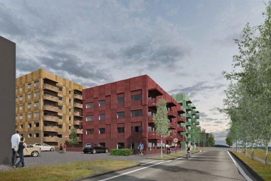 Illustration av kvarteret Kräftan, av Christel Elvsgård-Ekman/GisteråSjöstrand Arkitekter.