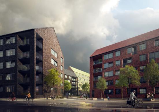 Förslag för bostadshus i centrala Kista med 147 hyreslägenheter av Utopia Arkitekter på uppdrag av Wåhlin Fastigheter.