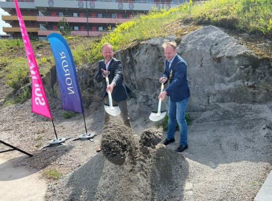 Pål Aglen Nordrs koncernchef och kommunstyrelsens ordförande Pehr Granfalk, Solna stad.