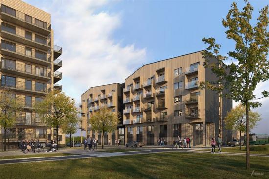 Visionsbild över projektet Hortonomen 1 i Växjö (bilden är en illusration).