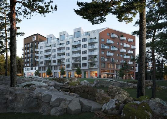 Visionsbild över bostadsrättsföreningen Nya Gatan (bilden är en illsutration).