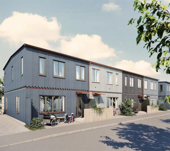 Radhusen i Marielundsviken byggs i ett familjevänligt villaområde med närhet till natur och vatten, skolor och kommunikationer.