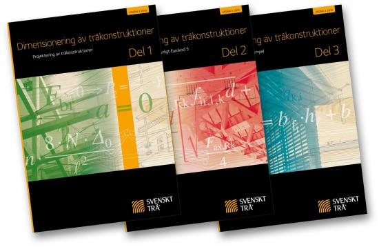 Publikationerna Dimensionering av träkonstruktioner Del 1–3.