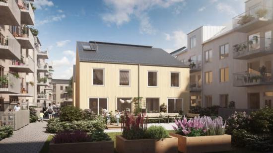 Mysiga innergårdar i projektet som kallas Västra Gatan (bilden är en illustration).