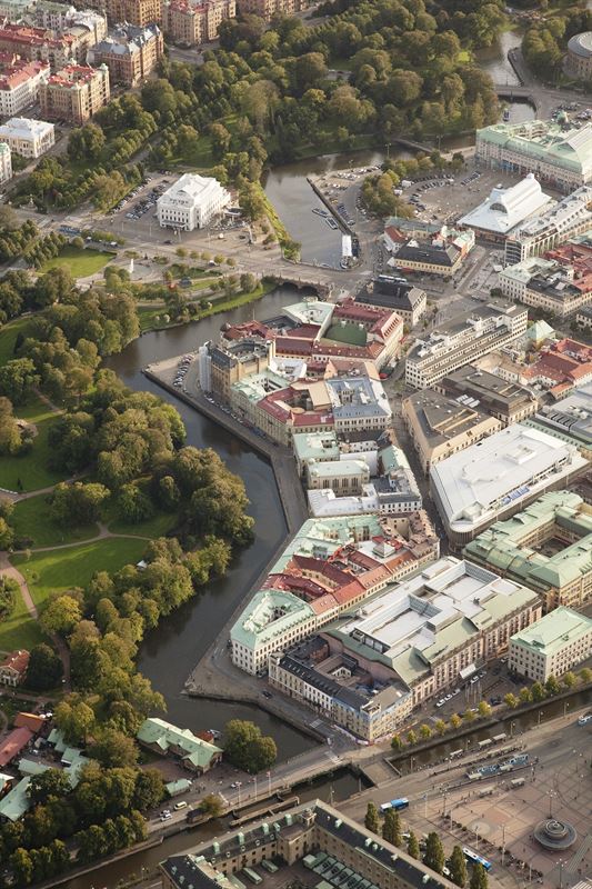 Göteborg från ovan - Vallgraven.